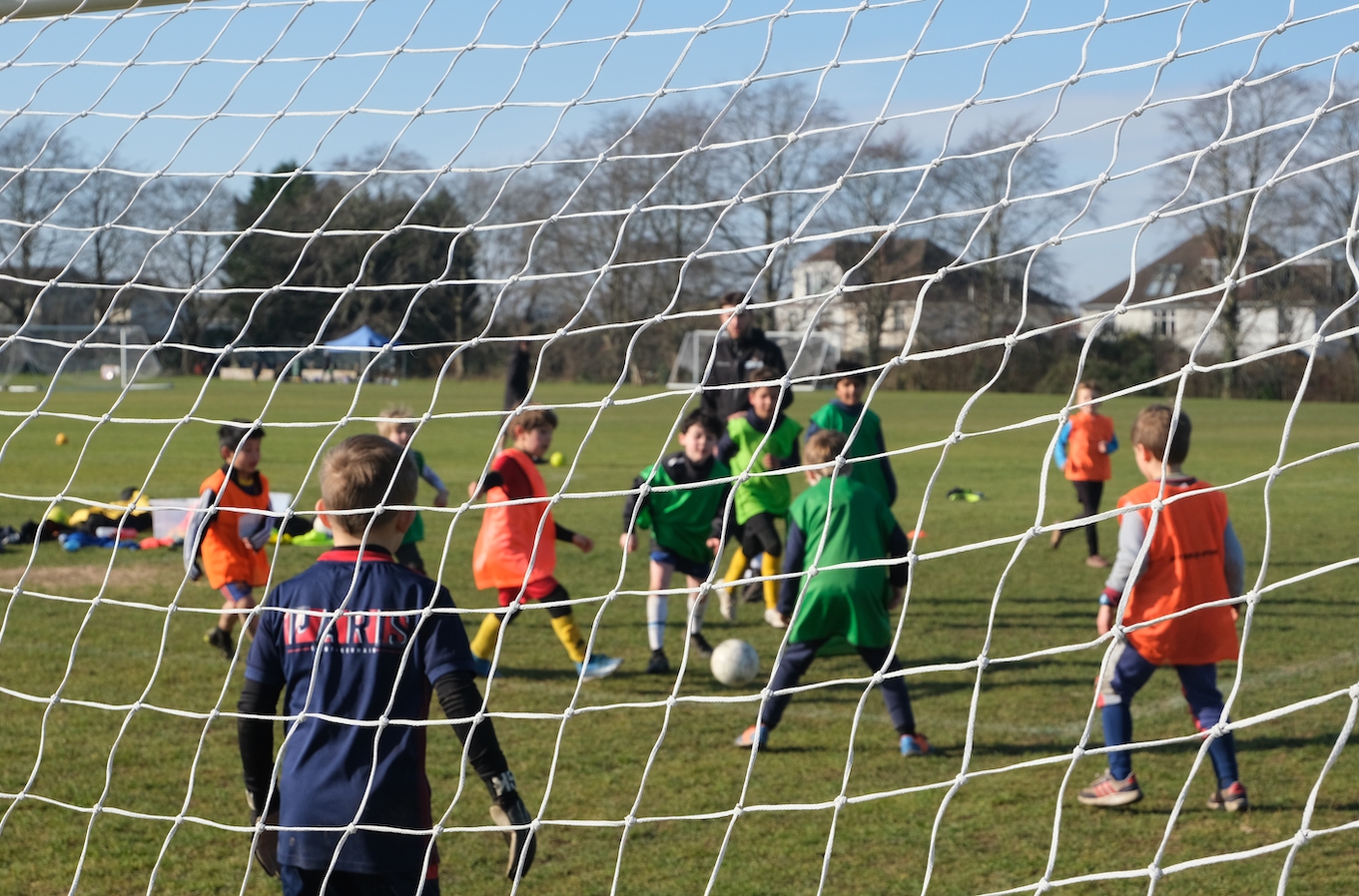 Boys playing football